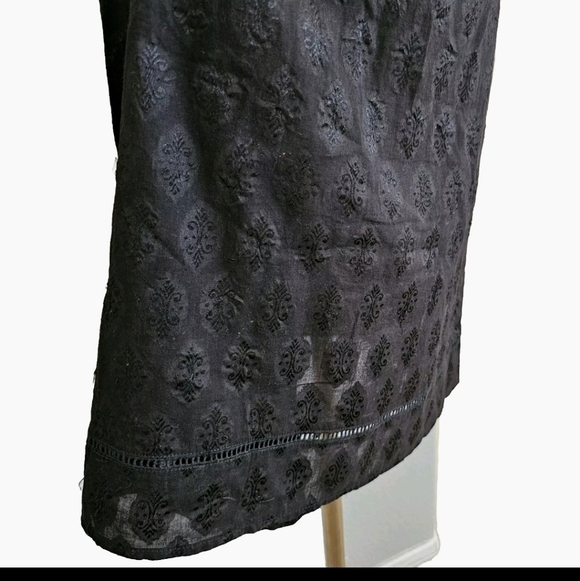 ANTHROPOLOGIE LBD Vanessa Virginia Small Embroidered Cutwork Black Eyelet Dress - Picture 10 of 14